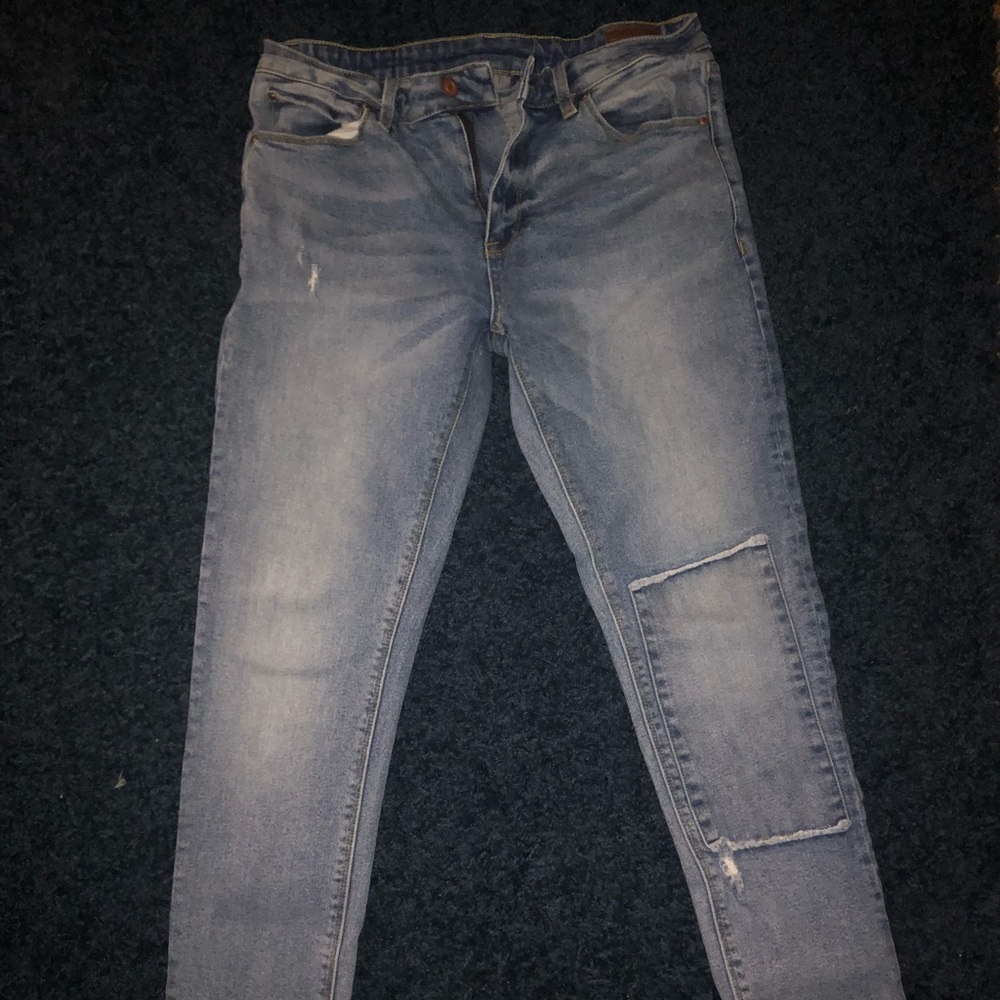 Blue Asos Jeans with distressed bottom-Slim fit